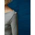 thumbnail image 4 of SUNSIOM T-Shirts à Manches Longues Col Rond Rayé Ajusté pour Femmes Automne Basique Sortie, 4 of 6