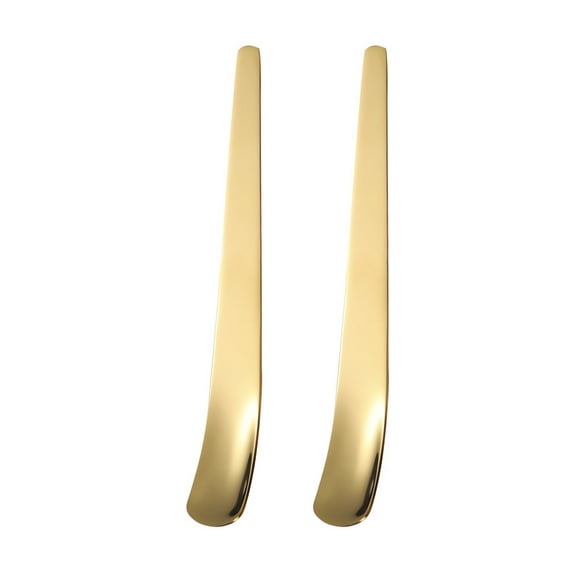 Nkmbld 2Pcs Noodle Scooper Stainless Steel Flat Spoon Household Long Handle Ice Cream Spoon Cake Dessert Spoon Dumpling Filling Spoon, Using for Home, Kitchen or Restaurant, Gold