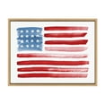 thumbnail image 5 of Kate and Laurel Sylvie Flag Alone Framed Canvas Wall Art by Sara Berrenson, 18x24 Natural, Fourth of July American Flag Decor for Wall, 5 of 7