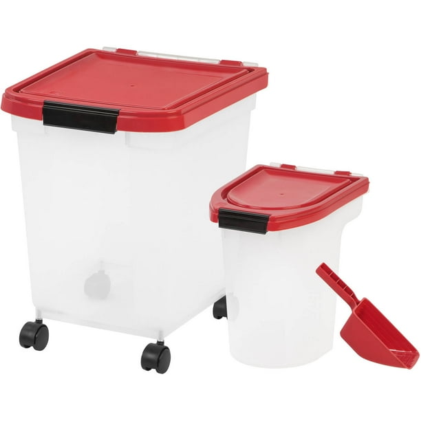 IRIS 3Piece Airtight Food Container Combo, Red