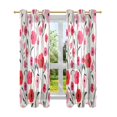 thumbnail image 7 of Yayeee Window Curtains Light Filtering 63"x42" Grommet Panel Pair Home Living Room Decor, Pink Floral, 7 of 7