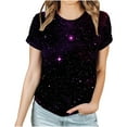 thumbnail image 3 of Penkiiy Galaxy Printed Shirt,Womens 3D Top Blouse Novelty Graphic Breathable Quick Dry Sleeveless Beach T-Shirt L Purple, 3 of 6