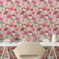thumbnail image 2 of Ambesonne Vintage Peel & Stick Wallpaper for Home, Peonies Roses Watercolor, 13"x72", Pastel Pink Almond Green, 2 of 5