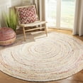 thumbnail image 3 of SAFAVIEH Cape Cod Miah Braided Area Rug, 6' x 6' Round, Beige/Multi, 3 of 9