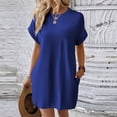 thumbnail image 6 of cocolona Womens Summer T-Shirt Dress Crew Neck Short Sleeve Mini Dress Fashion Casual Loose Sun Dress with Pockets, 6 of 6