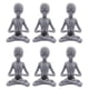 thumbnail image 1 of 6PCS Garden Statue Meditating Sculptures, Meditating Resin Ornament, UFO Indoor Outdoor Garden Decor, 1 of 5