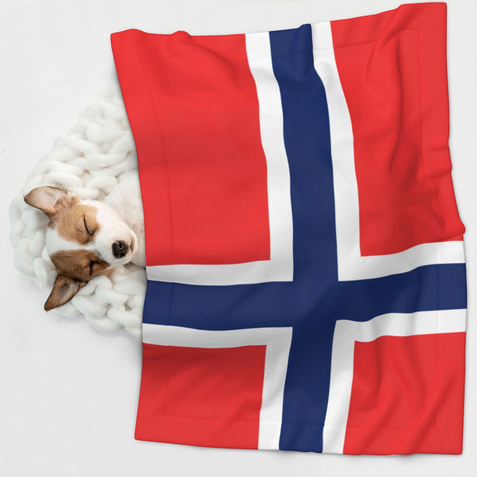 Flannel Throw Dog Blanket Norway Flag Soft Warm Print Pet Blankets for Small Dog Cat Puppy