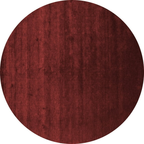 Ahgly Company Indoor Round Abstract Red Contemporary Area Rugs, 4' Round