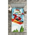 thumbnail image 3 of Ambesonne Santa Quilted Bedspread Set 2 Pcs, Jump on Snowboard Pines, Twin Size, Multicolor, 3 of 3