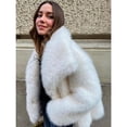 thumbnail image 5 of Women's Autumn and Winter New Fashionable Warm Faux Fur Jacket Elegant Socialite Long-Sleeve Short Lapel Coat, 5 of 9