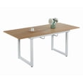 thumbnail image 7 of GZXS 55-70 Inch Expandable Dining Table, Modern Industrial Space-Saving Kitchen Table with Metal Legs & MDF Top, for Dining Room or Living Room (Oak+White), 7 of 7
