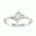 thumbnail image 2 of Cluster Diamond Ring, Bypass Split Shank Diamond Engagement Ring, 2.5 Ct Simulated Diamond, 14K White Gold Plated, Anniversary Gifts, 2 of 5