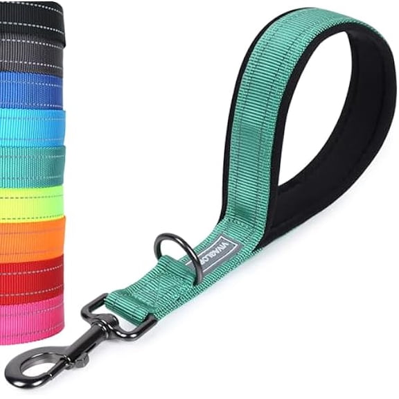 Eryueer Short Dog Lead Closerok Traffic Leash for Dog with Soft Padded Handle for Training & Walking, 32cm, Green
