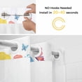 thumbnail image 5 of Abstract Giraffes No Hook Shower Curtain with Snap in Liner Colored Heart Paint Red Blue Yellow Pink Butterfly Waterproof Bathroom Shower Curtain with See Through Top Window for Bathtub 72" x 72", 5 of 9