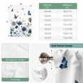 thumbnail image 6 of Gray Blue Flowers Balloon Curtains for Bedroom/Front Door/Bathroom, Watercolor Floral Butterflies Spring Tie Up Curtains 63 Inch Length Light Filtering Kitchen Curtains Shades for Windows 46"x63", 6 of 8