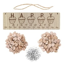Family Birthday Calendar Wall Hanging DIY Wooden Birthday Board, Birthday Reminder Family Birthday Plaque with Tags (50 Pcs Heart or Disc Shape)
