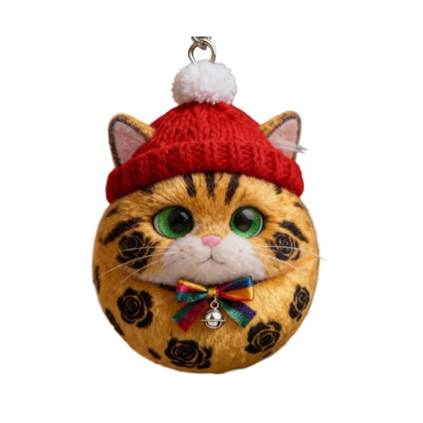 Adorno colgante de acrílico para gato de invierno, árbol de Navidad, gorro de punto, gatito, perro, conejo, erizo, adorno colgante de animal