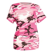 Rothco Womens Long Length Camo T-Shirt,Pink Camo