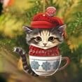 thumbnail image 4 of Herunwer Christmas Tree Ornaments,Small Cat Hanging Pendants,Acrylic 2D Cute Animal Decorations for Cat Lovers Gifts Holiday Decor, 4 of 7