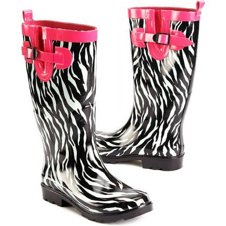 Women's Pop Zebra Rain Boots