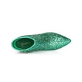 thumbnail image 3 of BLISSFUL STEP Women's Glitter Point Toe Stiletto Heels Ankle Boots Shamrock Green 7, 3 of 6