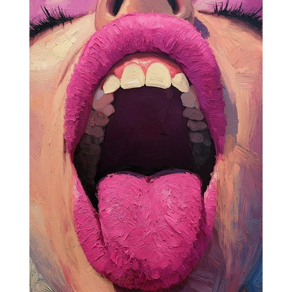 Paint by Numbers for Adults Kids Beginner Pink Lips Scream DIY Acrylic Painting by Numbers Kits with Brushes Acrylic Pigment Home Decoration Gifts 16 x 20 inch