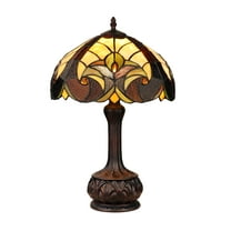 RADIANCE goods Tiffany-Style Antique Dark Bronze 1-Light Victorian Table Lamp 12" Shade