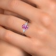 thumbnail image 4 of Gem Stone King 14K White Gold Pink Moissanite and White Moissanite Engagement Ring for Women | 2.20 Cttw | Oval 9X7MM | Gemstone Birthstone | Size 6, 4 of 6