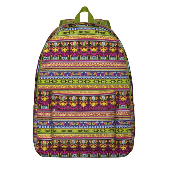 Waterproof Tribal Style Backpack for Women, Casual Lightweight Daypack with Reinforced Straps and Artistic Bohemian Print