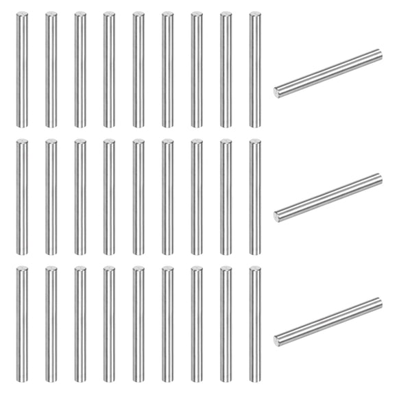 Uxcell 100-Pack 3 x 30mm Dowel Pin, 304 Stainless Steel Support Pin Fastener Elements for Metal Devices [Silver Tone]