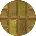 thumbnail image 1 of Ahgly Company Indoor Round Patterned Dark Bronze Brown Area Rugs, 3' Round, 1 of 6