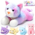 thumbnail image 1 of Peluche Skylety Cat con bebés dentro de una gata embarazada, 1 of 6