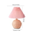 thumbnail image 3 of Pleated Table Lamp Rattan Ball Woven Bedside Lamp Creatives Bedroom Ambient Light Umbrella Shaped LED Night Light, 3 of 5