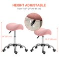 thumbnail image 3 of Pink Adjustable Salon Stool with 360° Rotation – Faux Leather Rolling Chair for Beauty, Tattoo, Massage & Home Use – 19.3"-24"H, 3 of 7