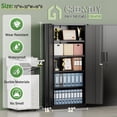 thumbnail image 2 of Metal Storage Cabinet, 72" Black Steel Garage Cabinet with Doors and Adjustable Shelves, Lock,Garage Cabinets System for Garage,Home Office,School, 2 of 4