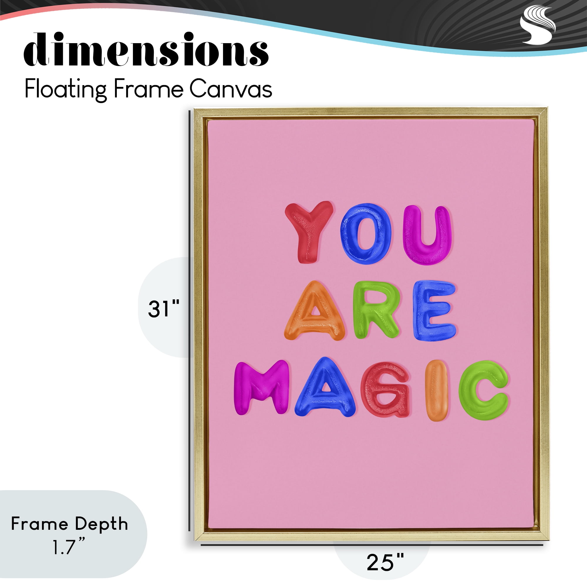 Stupell Industries You are Magic Gummies over Pink Gold Framed Floater Canvas Wall Art, design by LISH Creative