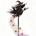 thumbnail image 2 of LOWLHOME Solar Flying Witch Garden Stake Light, Halloween Witch on Broom with Fiber Optic Glowing Trail and Pumpkin Decor, Waterproof Outdoor Yard Light for Lawn Path and Garden, 2 of 7