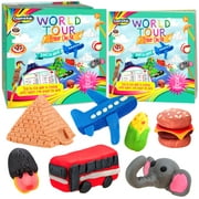 Creative Kids World Tour Eraser Clay - Sculpt Over 25 Miniature Erasers, Bookmarks, Pencil Toppers with 13 Vibrant Clay Colors - Amazing Kids Birthday Present or Gift for Boys and Girls Ages 6+