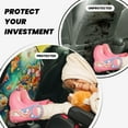 thumbnail image 4 of Pofeuu Colorful World Map Print 2 Pack PU Leather Kick Mat Back Seat Protector, Universal Car Seat Back Organizer, Waterproof Backseat Protector For Most Car, 4 of 8