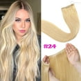 thumbnail image 2 of SEGO Wire Hair Extensions 100% Human Hair Straight Hair Extensions 16inch-22inch Light Blonde Highlighted Golden Blonde Invisible Wire Fish Line Hair Extensions Straight Human Hair Extensions, 2 of 9