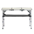 thumbnail image 2 of Folding Camping Table, 3 Adjustable Heights, Aluminum Tabletop, Mesh Shelf, 110lb Capacity for Camping/Picnics/Beach/Patio, 2 of 12
