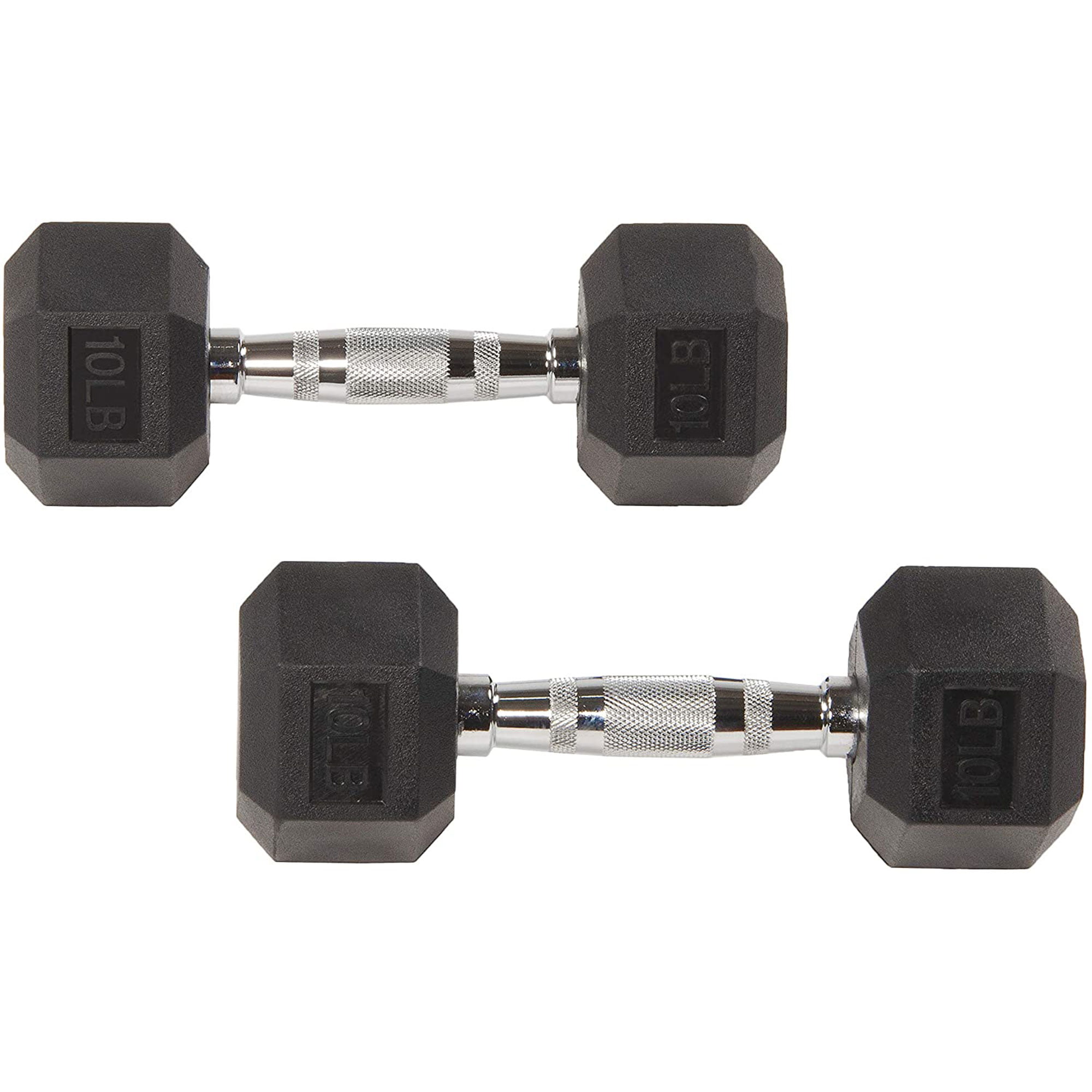 Set Pair = 50 Pounds!! x2 25Lb WEIDER Rubber Coated Hex Dumbbell Hand Weights