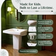 thumbnail image 2 of Renovators Supply WeeWash Child Size Pedestal Sinks for Bathrooms 16" Wide White Porcelain Bathroom Pedestal Sink w/Centerset Faucet Holes Pack of 6, 2 of 14