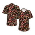 thumbnail image 3 of Goofa Rose Flowers Pattern Women's Slim-Fit Short-Sleeve V-Neck T-Shirt,Classic-Fit Short-Sleeve V-Neck T-Shirt-X-Large, 3 of 5