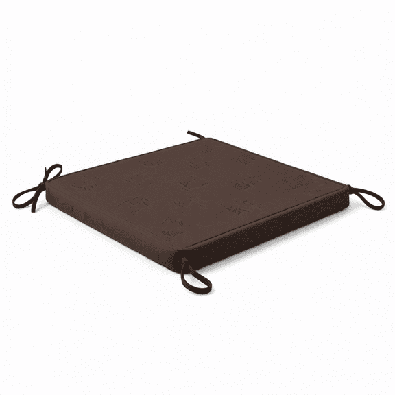 Outdoor Patio Kitchen Dining Chair Cushions Set of 4, Square Seat Pads, 20 x 18 Inch, Brown