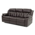 thumbnail image 4 of Glory Furniture Daria Faux Leather Reclining Sofa in Dark Brown, 4 of 6
