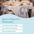thumbnail image 2 of Leading Linens 6 pc 60x60 Inch Square Ivory Polyester Tablecloths - Stain & Wrinkle Resistant Washable Dining Table Cover for Wedding Reception Banquet Party Event, 2 of 5