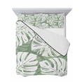 thumbnail image 7 of Quilts Twin-XL Size Bedding Set, Sage Green Monstera Deliciosa Lightweight Quilted Comforter, Summer Botanical Tropical Soft Reversible Bedspread Coverlet with Pillow Covers for All Season, 68" x 98", 7 of 7