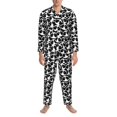 thumbnail image 3 of Picia Panda1 Pattern Men’s Long-Sleeve Sleepwear Set - Soft 2-Piece Loungewear with Pockets, Comfy PJs for Relaxing Nights-Small, 3 of 7