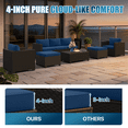 thumbnail image 2 of Sunmthink 8 Piece Patio Furniture Set, Rattan Wicker Patio Conversation Set Outdoor Furniture, Navy Blue, 2 of 9